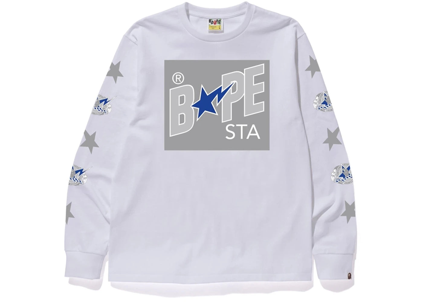 BAPE Bapesta Box L/S Tee White