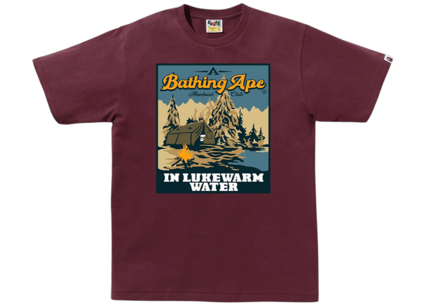 BAPE Base Camp Tee Burgundy