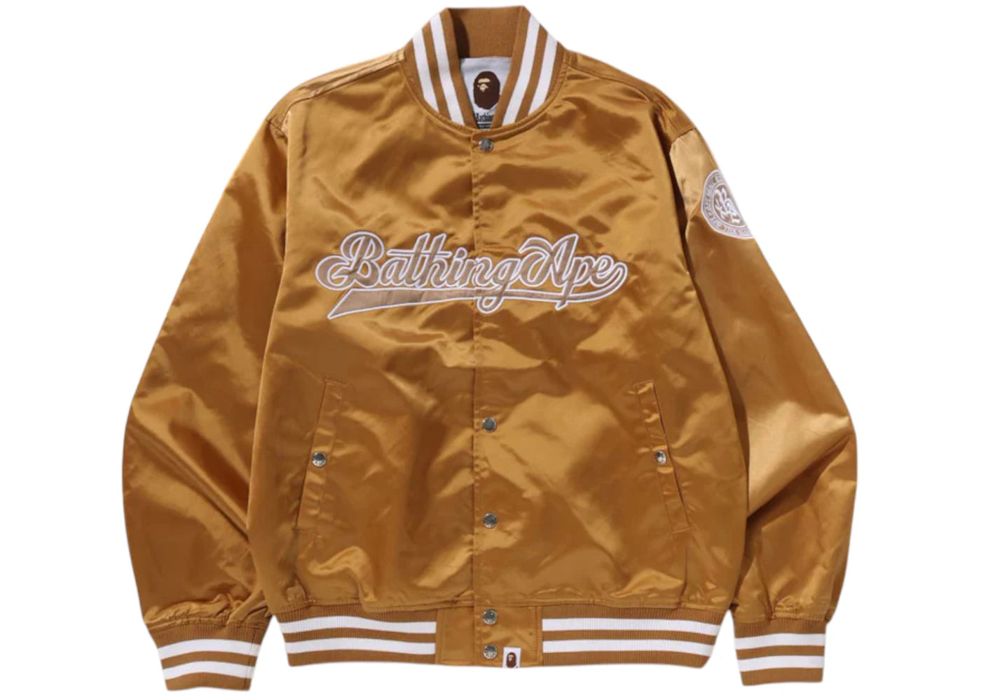 BAPE Baseball Varsity Jacket Beige