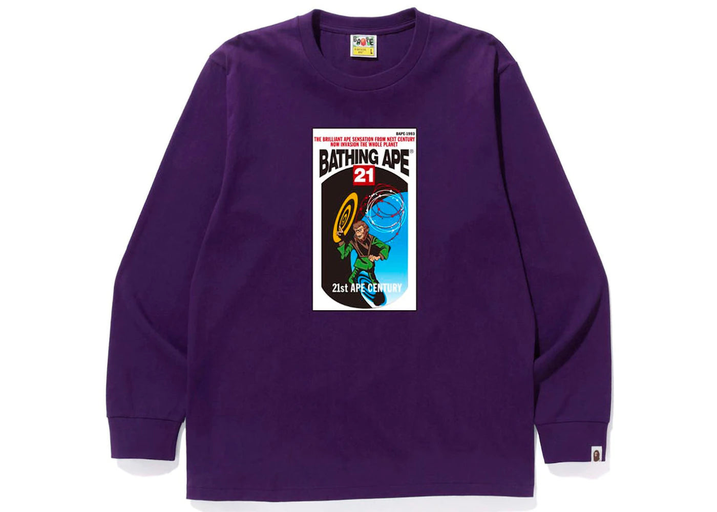 BAPE Bathing Ape 21st Century L/S Tee Purple