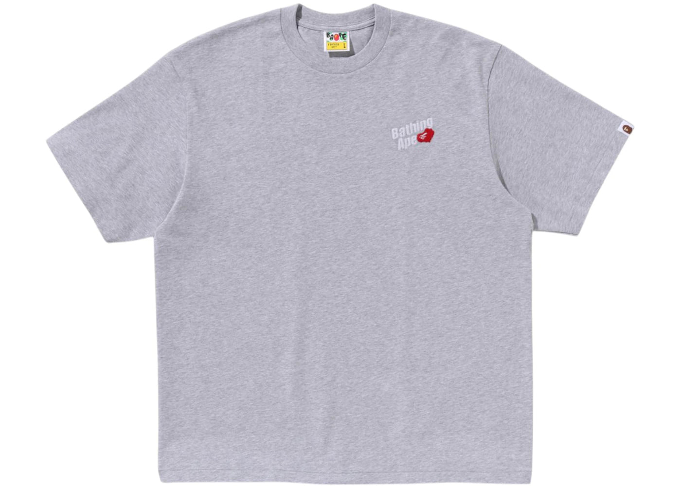 BAPE Bathing Ape Logo Relaxed Fit Tee Gray