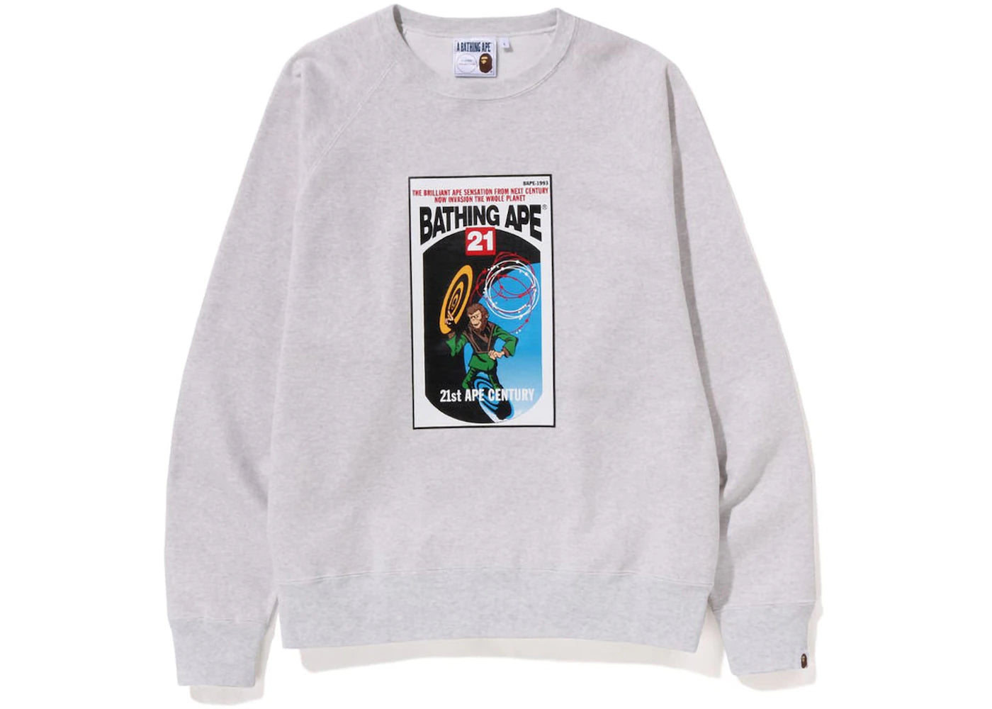 BAPE Bathing Ape Relaxed Fit 21st Century Crewneck Grey