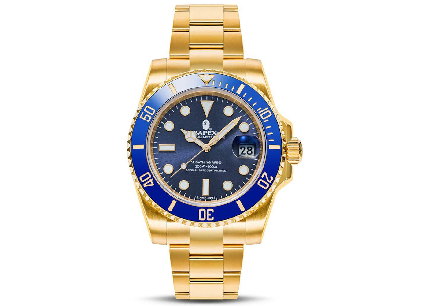 BAPE Bathing Ape Type 8 Bapex Watch Gold/Blue