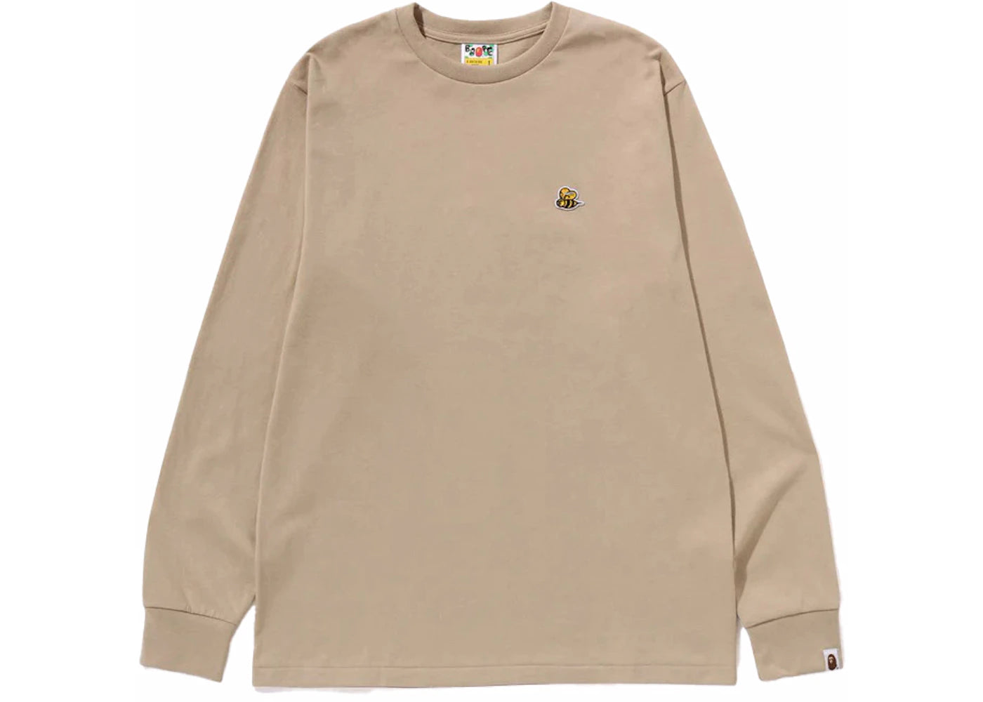BAPE Bee One Point L/S Tee Beige