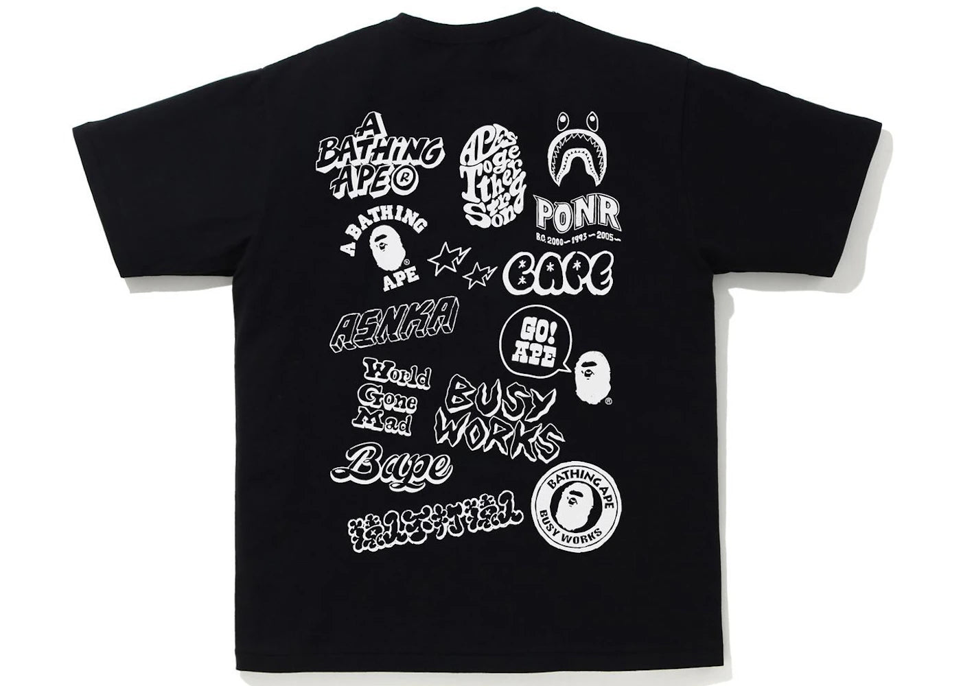 BAPE Bicolor BAPE Graffiti Tee Black