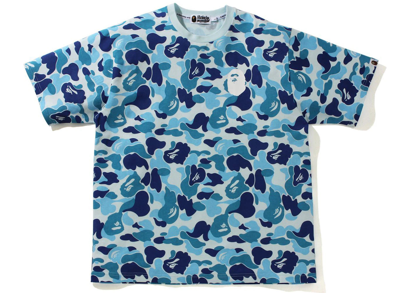 BAPE Big ABC Camo Ape Head Relaxed Fit Tee Blue