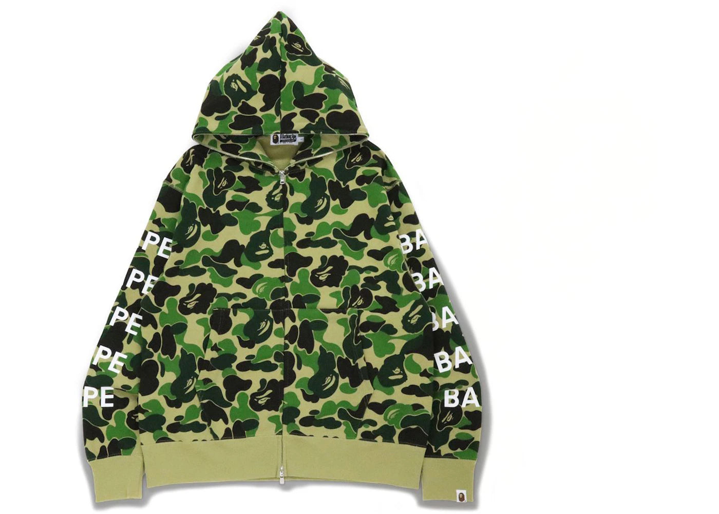 BAPE Big ABC Camo Relaxed Fit Full Zip Hoodie Green