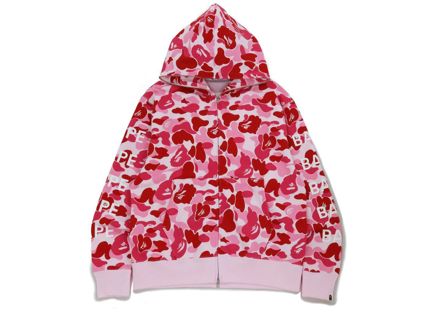 BAPE Big ABC Camo Relaxed Fit Full Zip Hoodie Pink