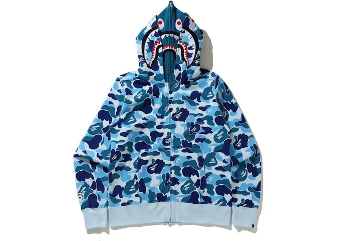 BAPE Big ABC Camo Shark Wide Full Zip Double Hoodie Blue