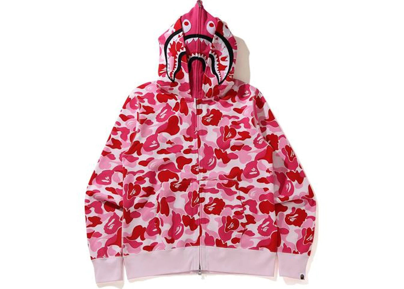 BAPE Big ABC Camo Shark Wide Full Zip Double Hoodie Pink