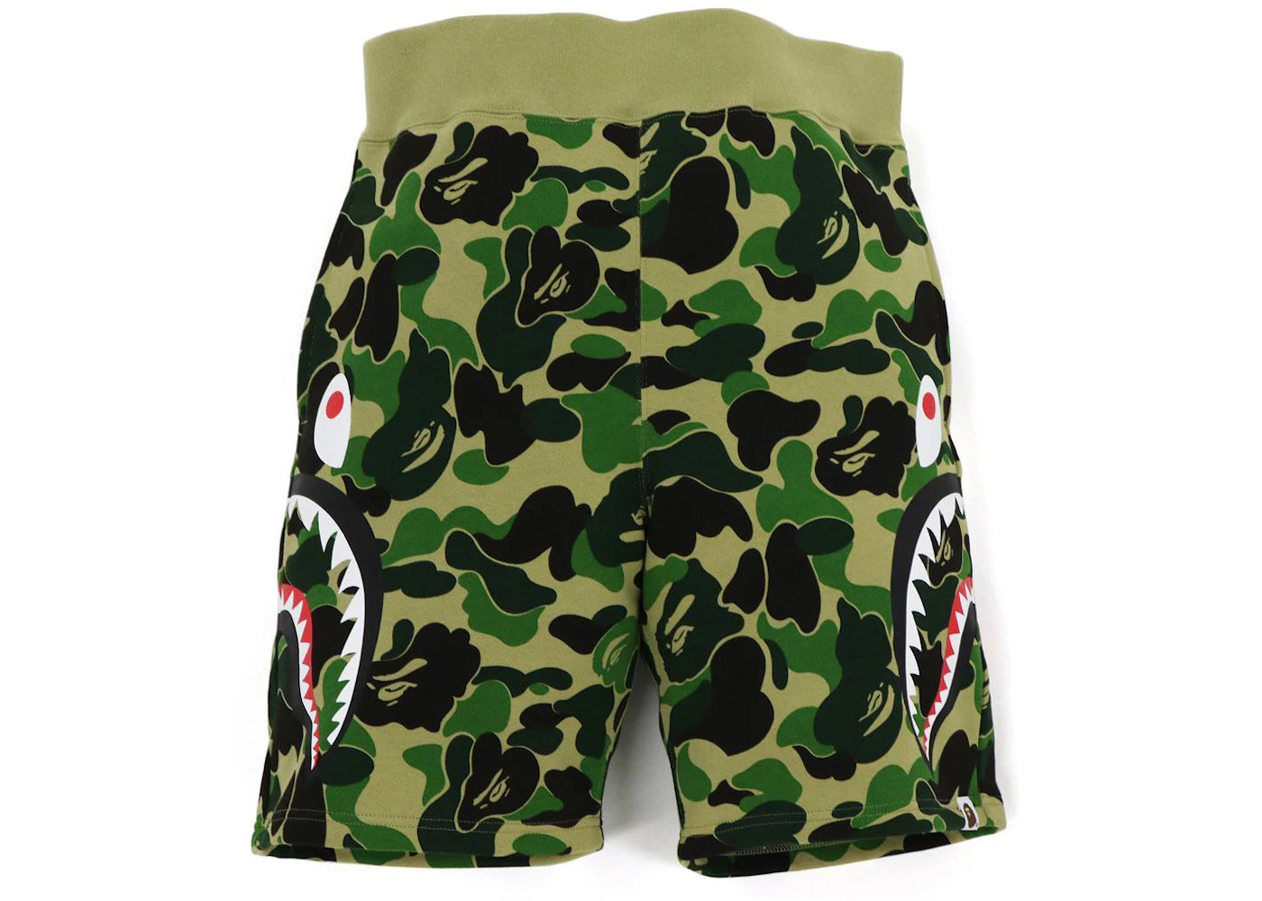 BAPE Big ABC Camo Side Shark Sweat Shorts Green