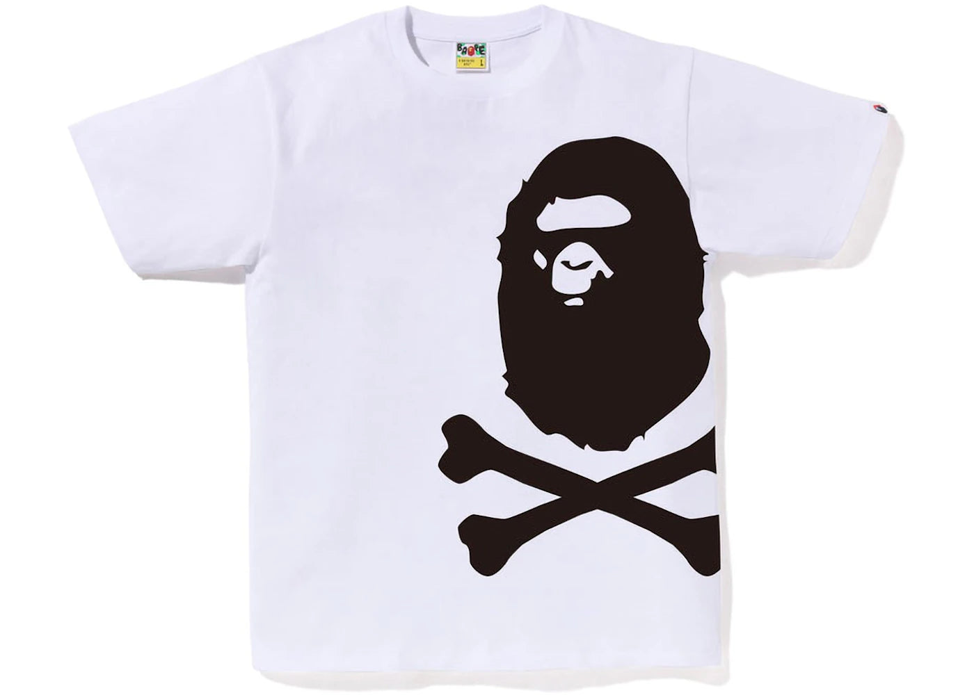 BAPE Big Ape Crossbone Pigment Print Tee White Black