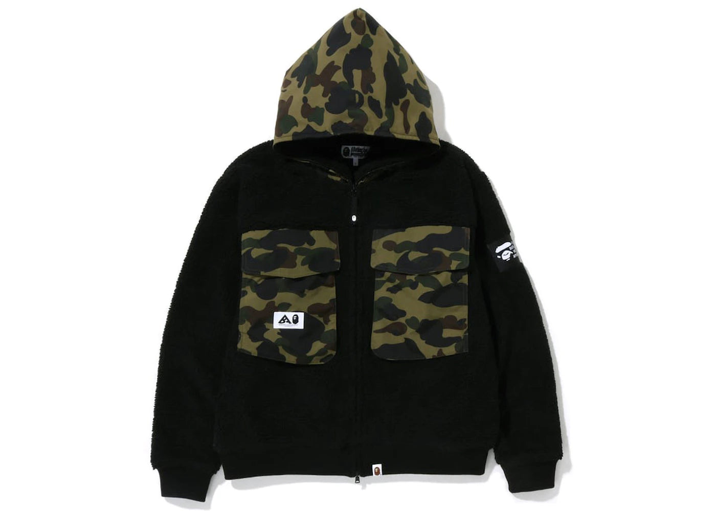 BAPE Big Pocket Relaxed Fit Boa Jacket Black