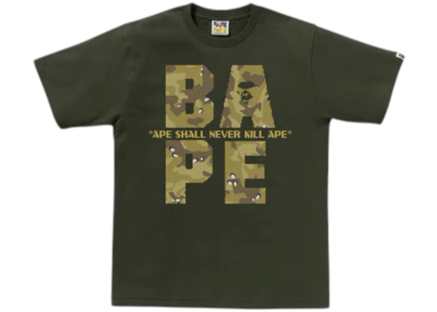 BAPE Bitmap Logo Tee Olivedrab