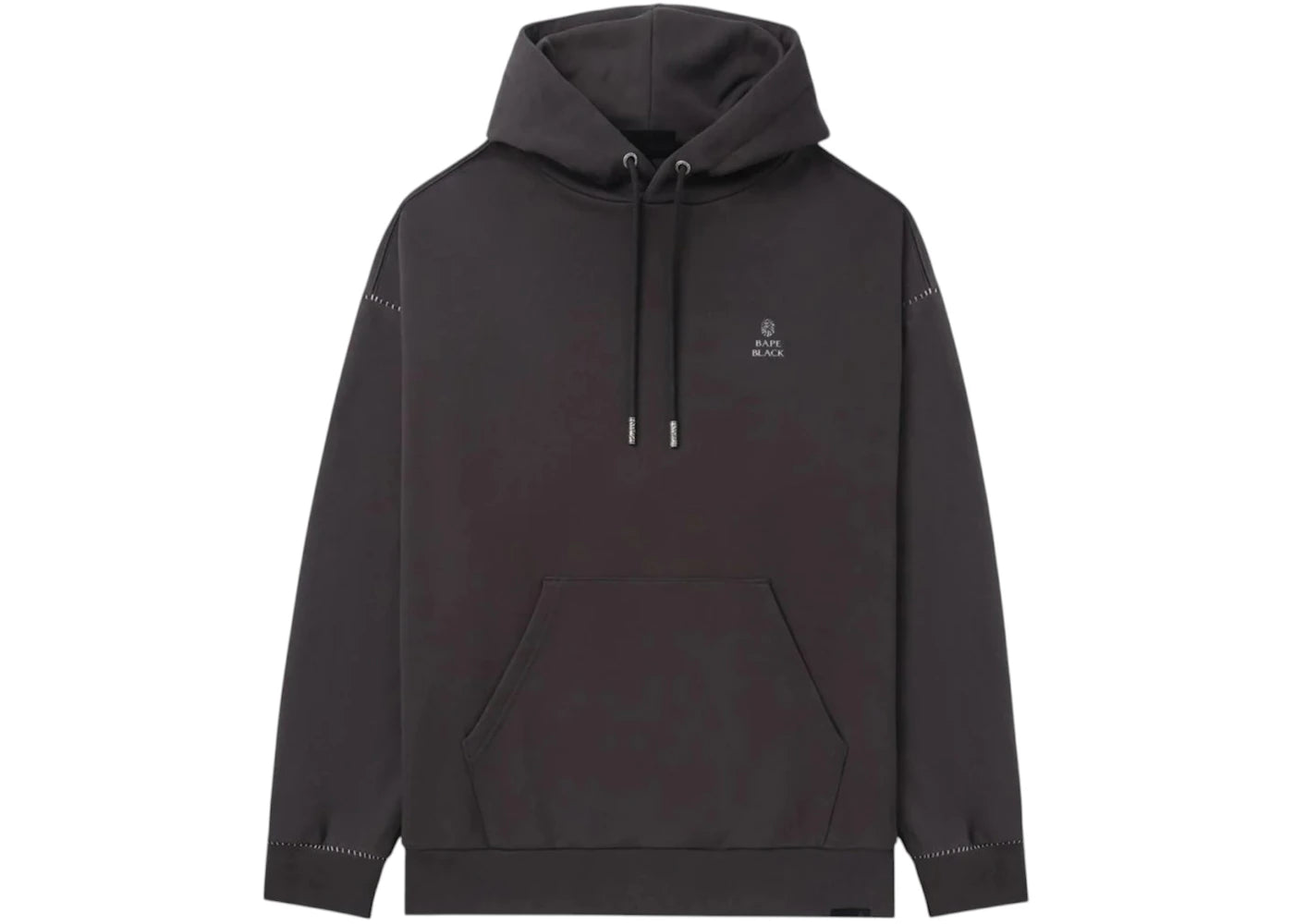 BAPE Black Metal Logo Hoodie Charcoal