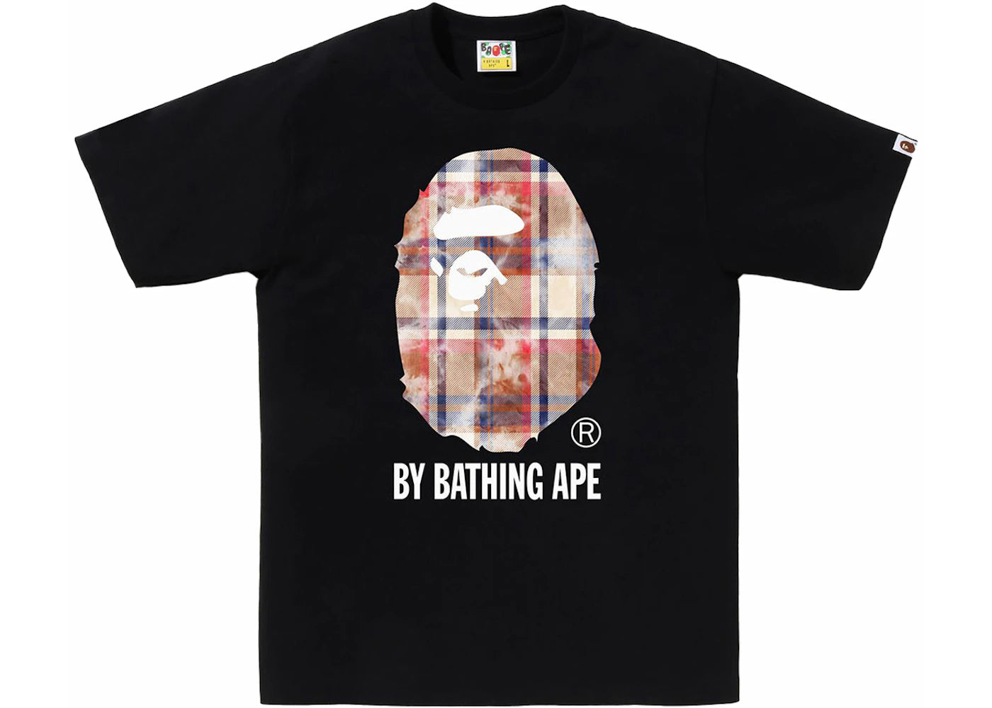 BAPE Bleach Check Ape Head Tee Black