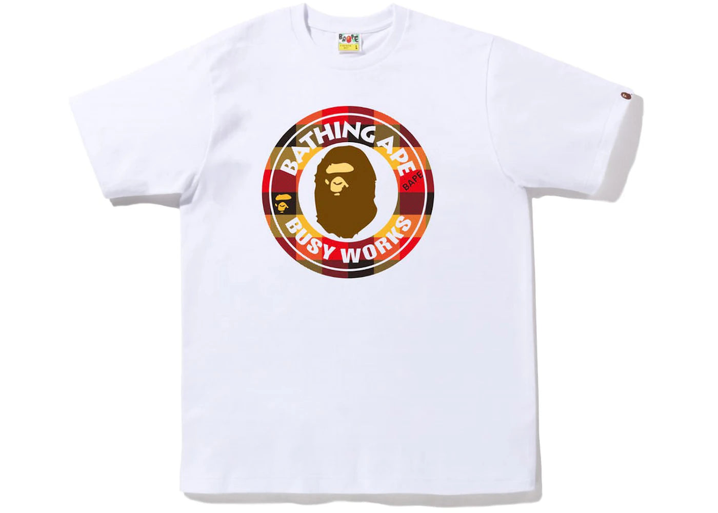 BAPE Block Check Busy Works Tee (FW22) White Red