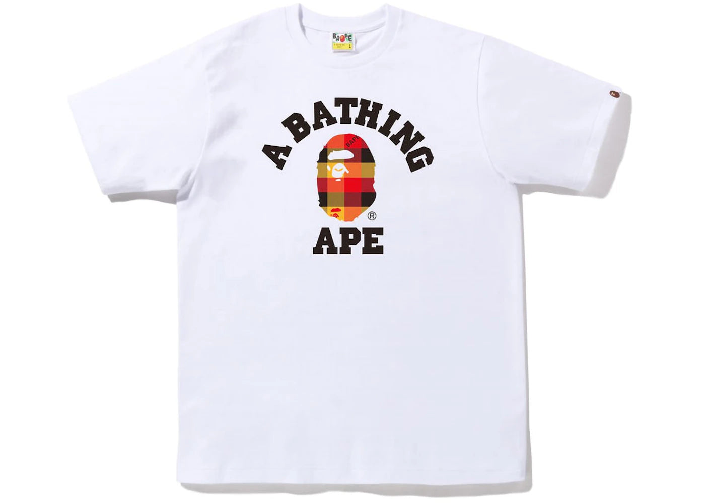 BAPE Block Check College Tee (FW22) White Red