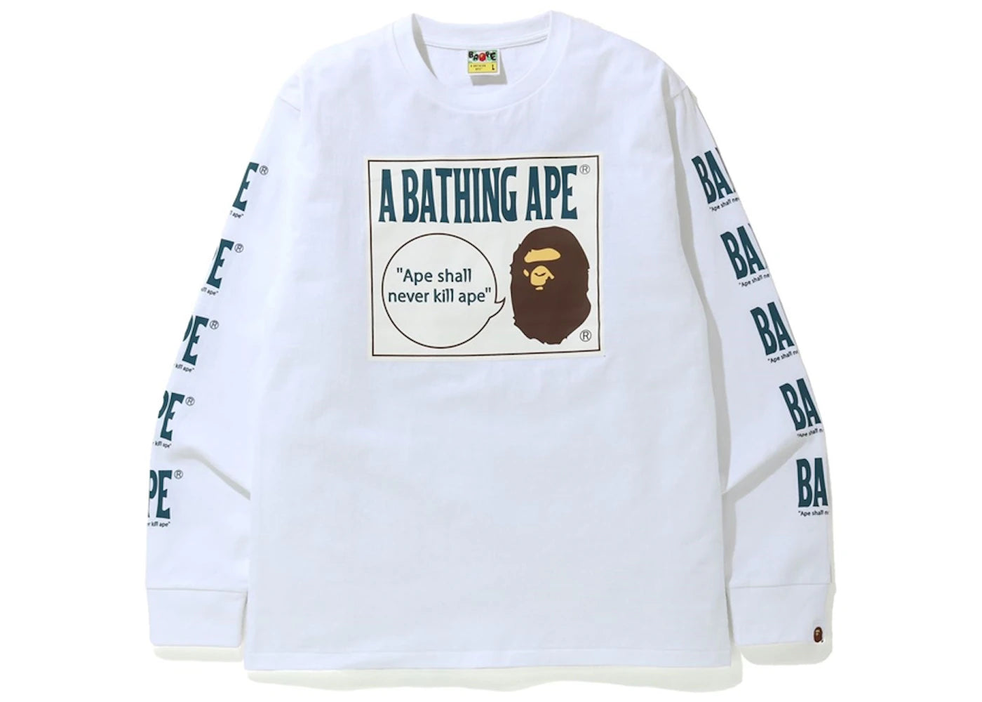 BAPE Boombox Tag L/S Tee White