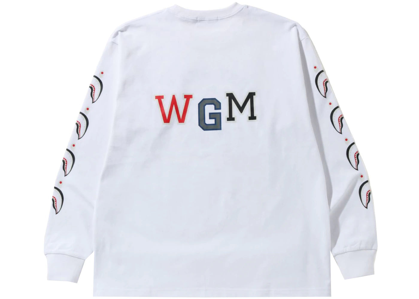 BAPE Busy Shark Relaxed Fit Heavy Weight L/S Tee White