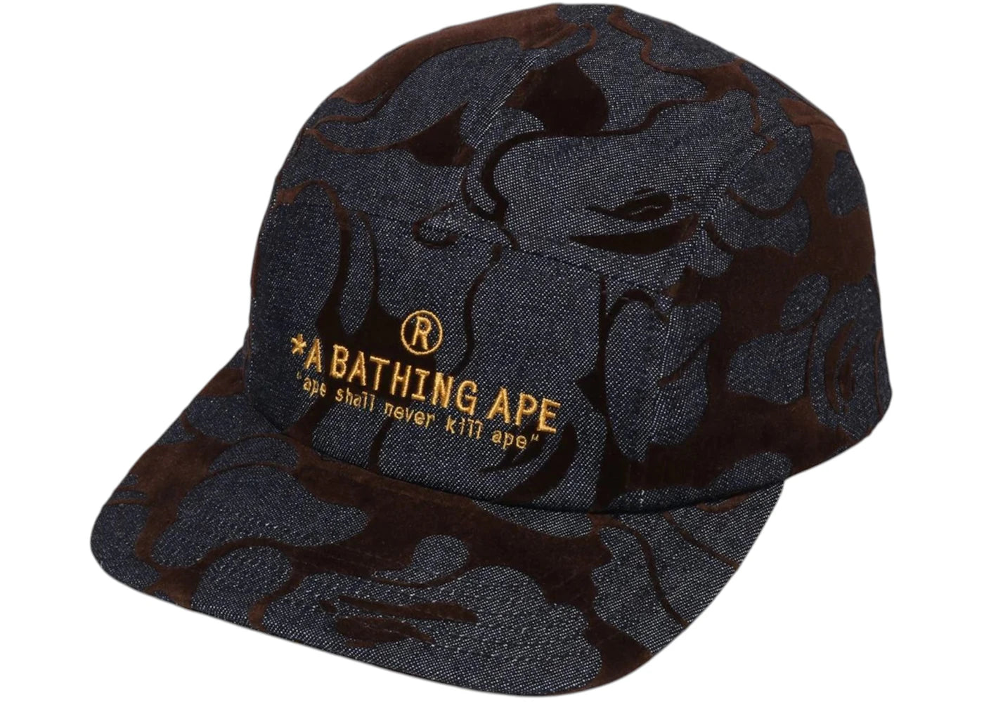 BAPE Camo Flocked Denim Jet Cap Indigo
