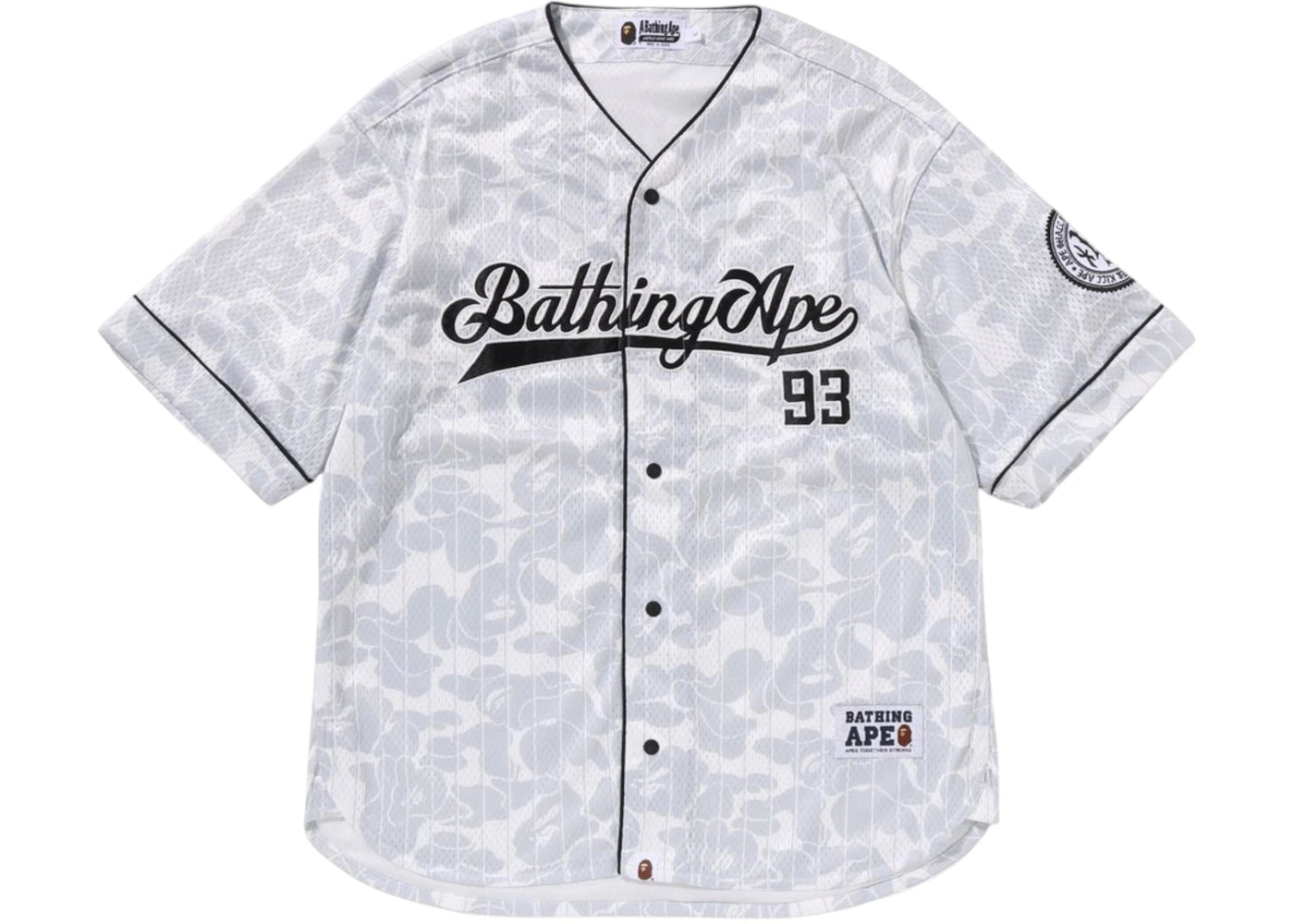 BAPE Camo Stripe Baseball Shirt Gray