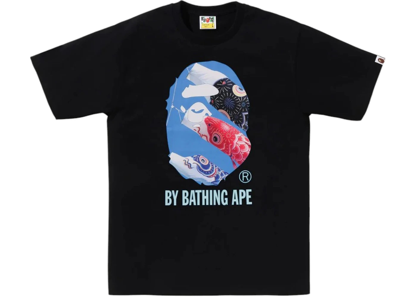 BAPE Carp Photo By Bathing Ape Tee Black