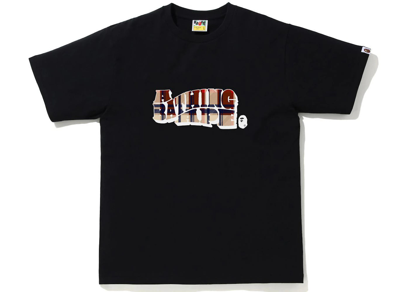 BAPE Check A Bathing Ape Logo Tee Black/Red