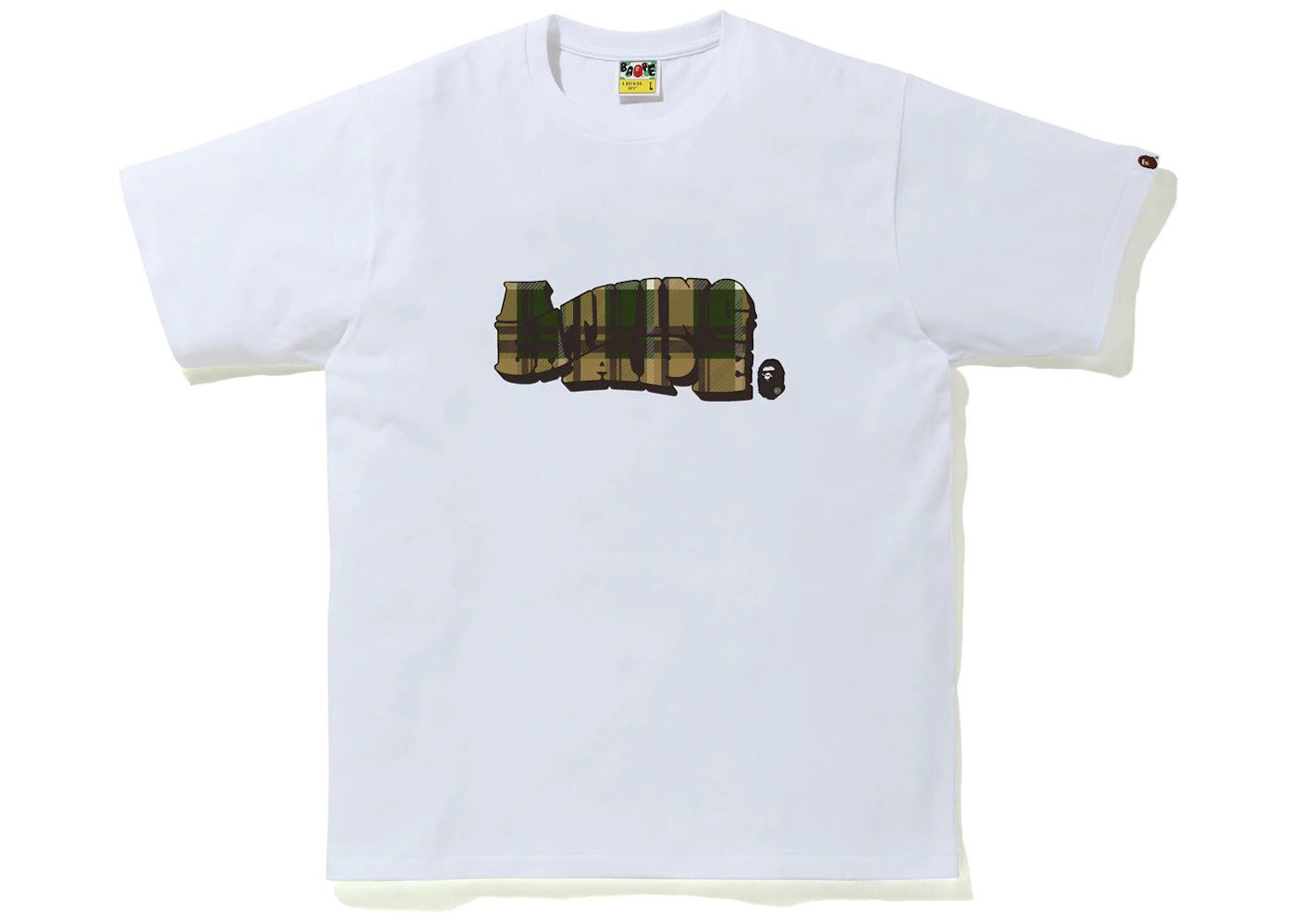 BAPE Check A Bathing Ape Logo Tee White/Green