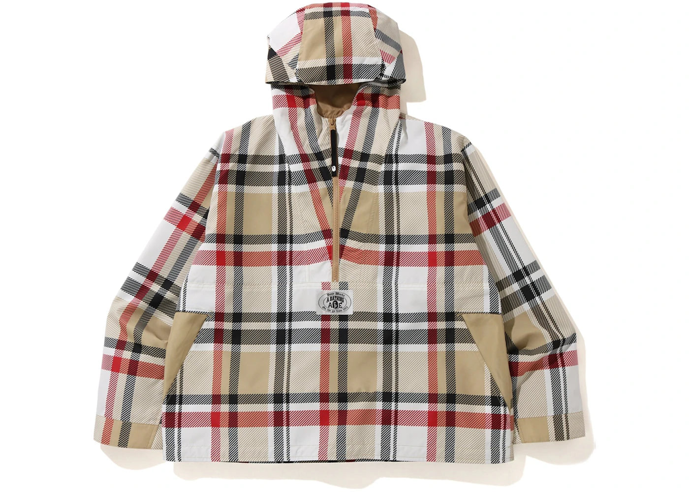 BAPE Check Anorak Jacket Beige