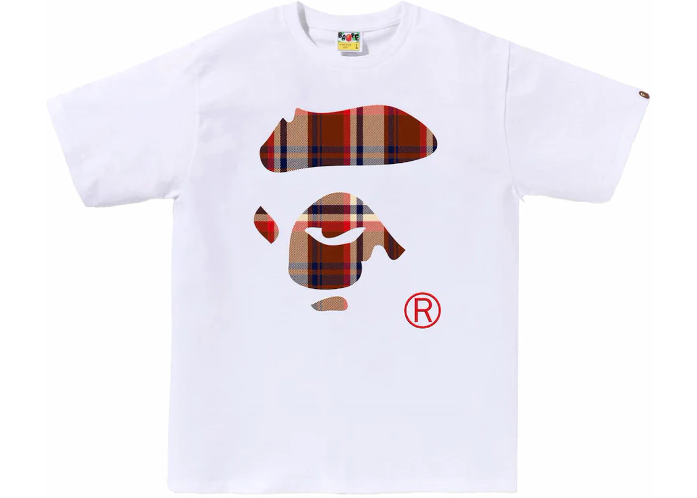 BAPE Check Ape Face Tee White