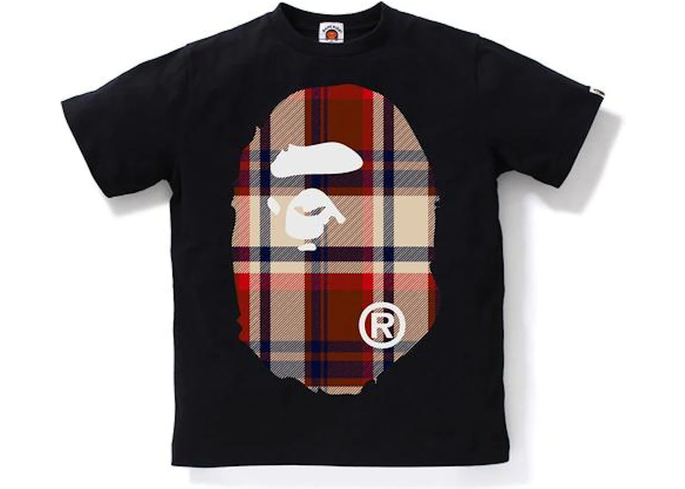 BAPE Check Big Ape Head JR Kids Tee Black/Red