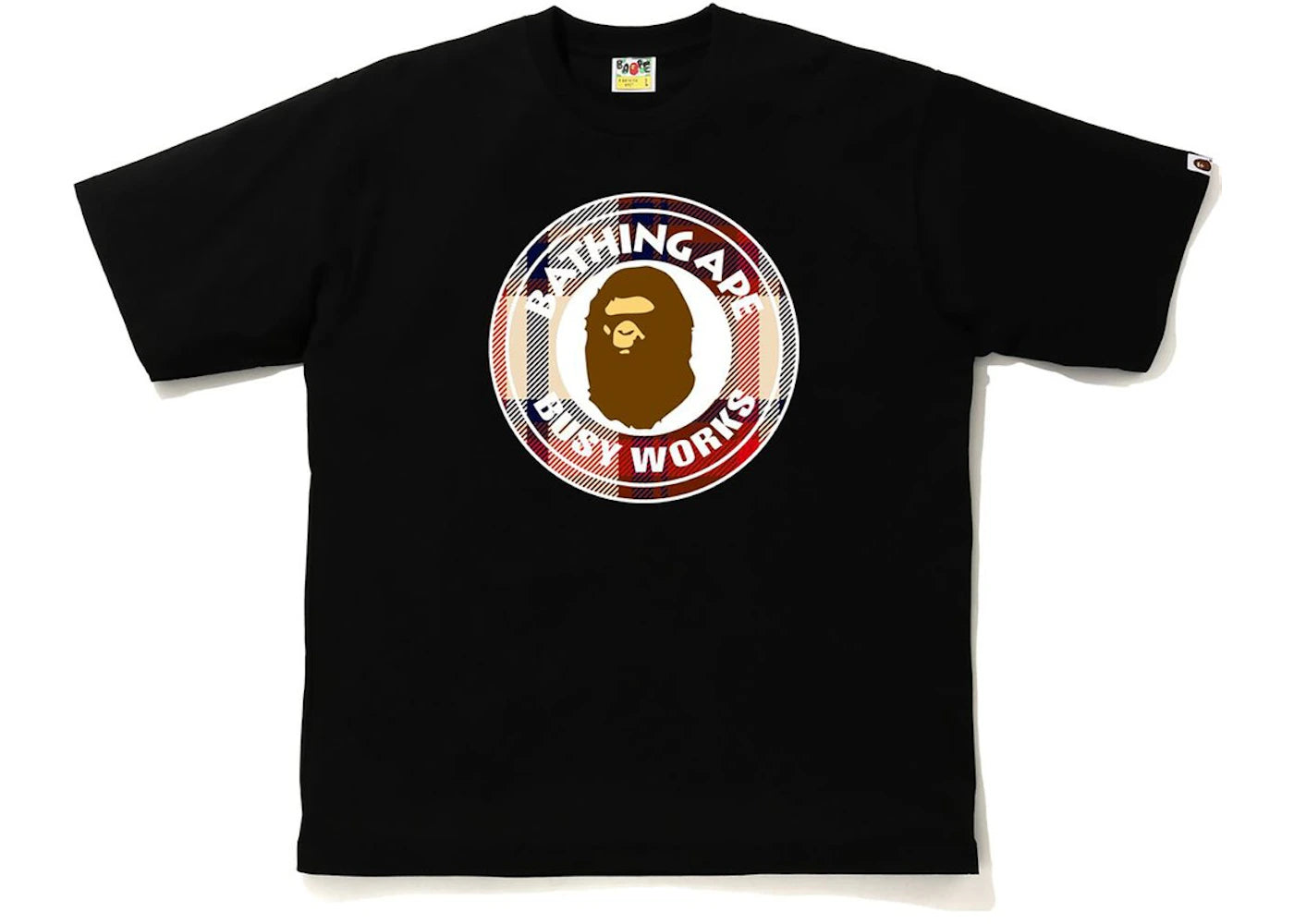 BAPE Check Busy Works Relaxed Tee Black/Red