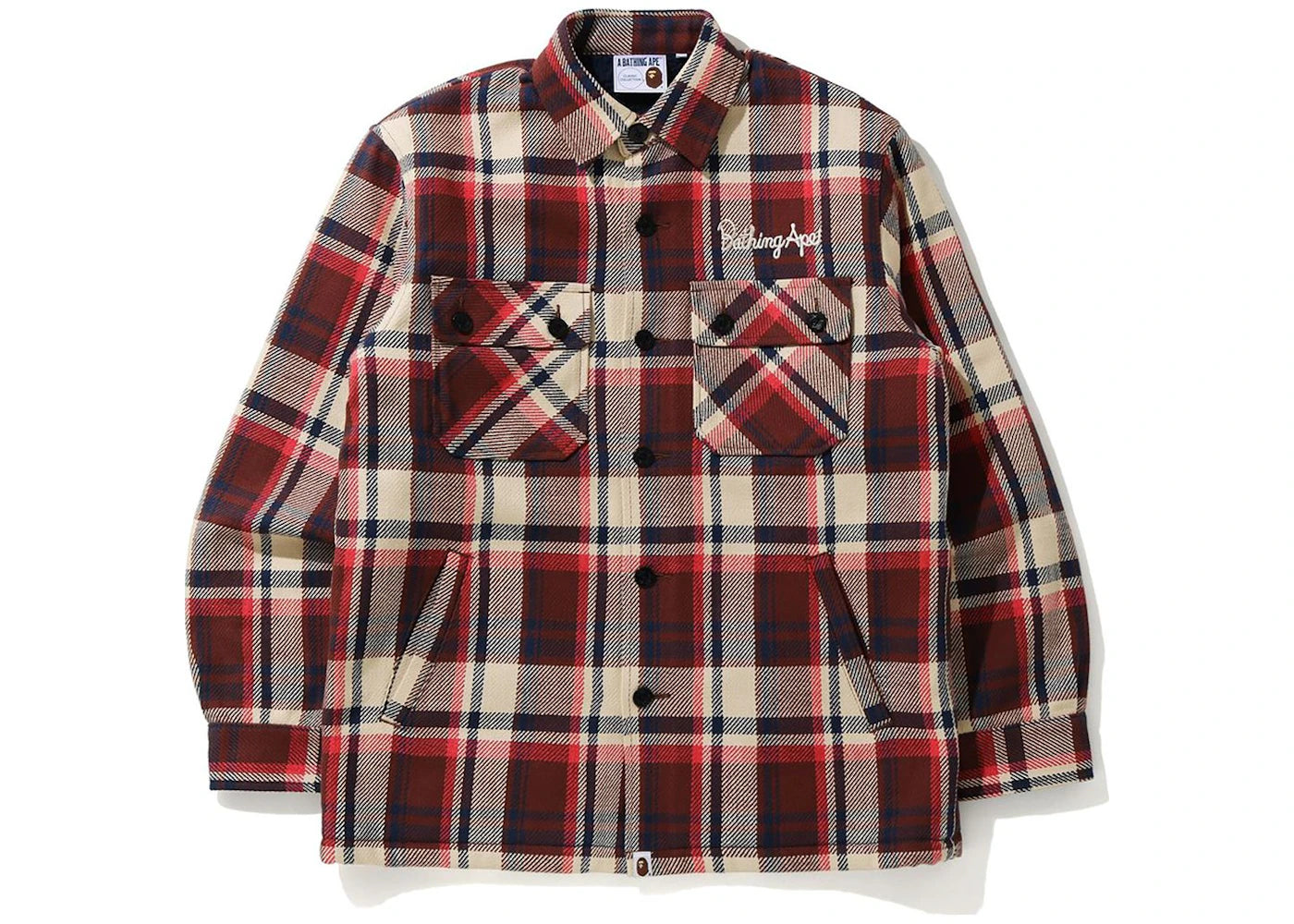 BAPE Check CPO Jacket Red