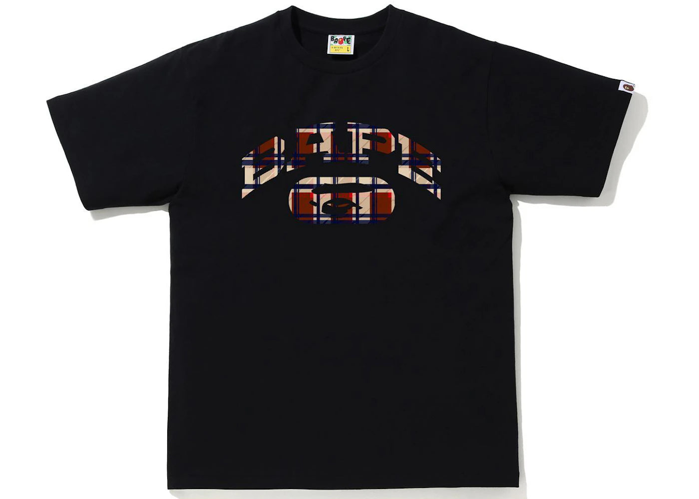 BAPE Check College Logo Tee Black/Red