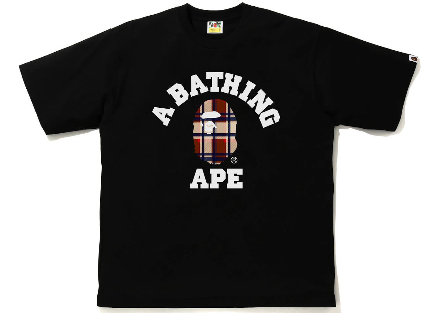 BAPE Check College Relaxed Fit Tee Black/Red