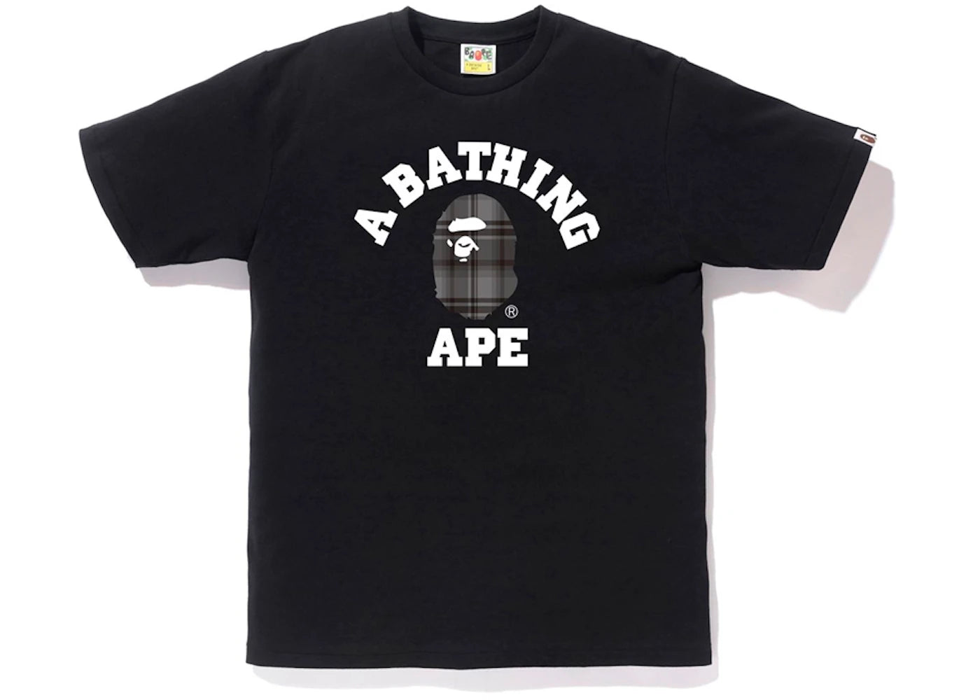 BAPE Check College Tee Black/Black