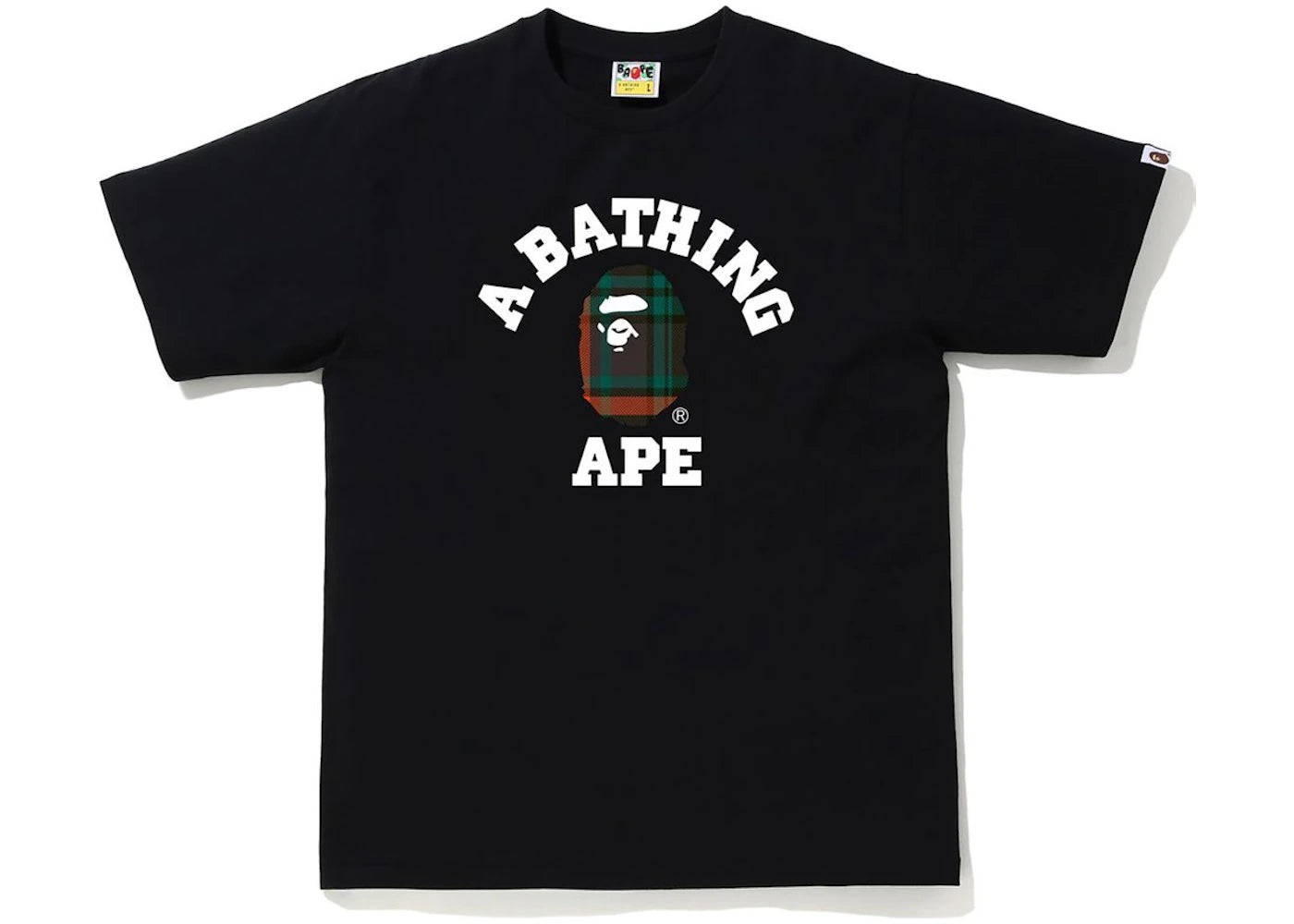 BAPE Check College Tee Black/Green