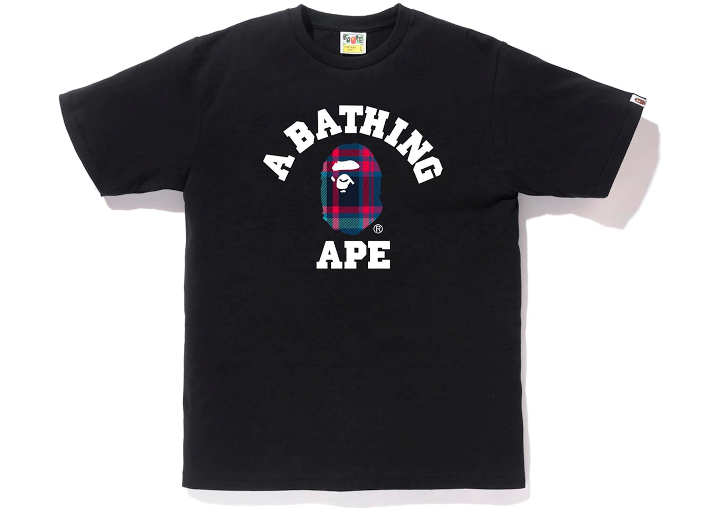 BAPE Check College Tee Black/Navy