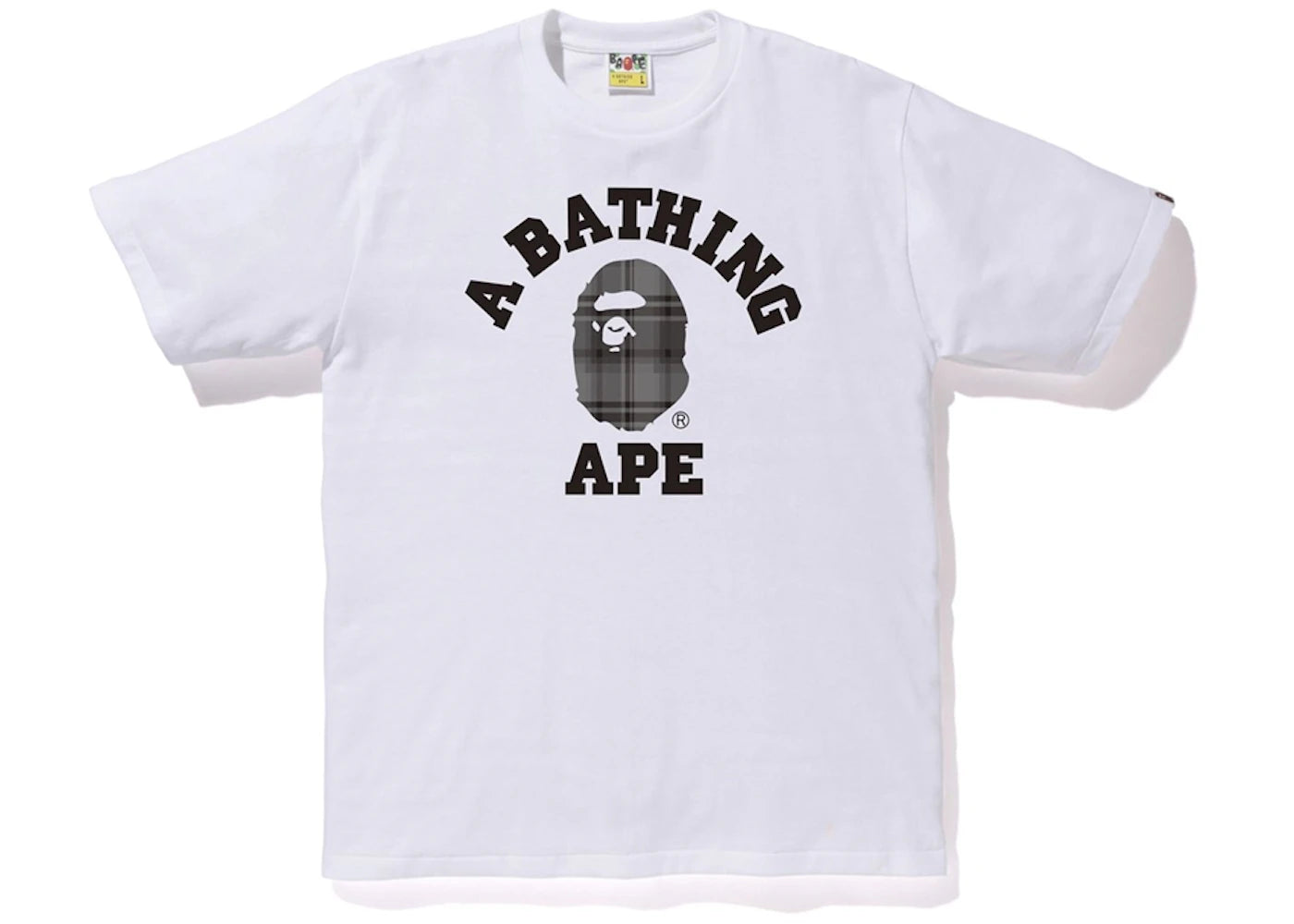 BAPE Check College Tee White/Black