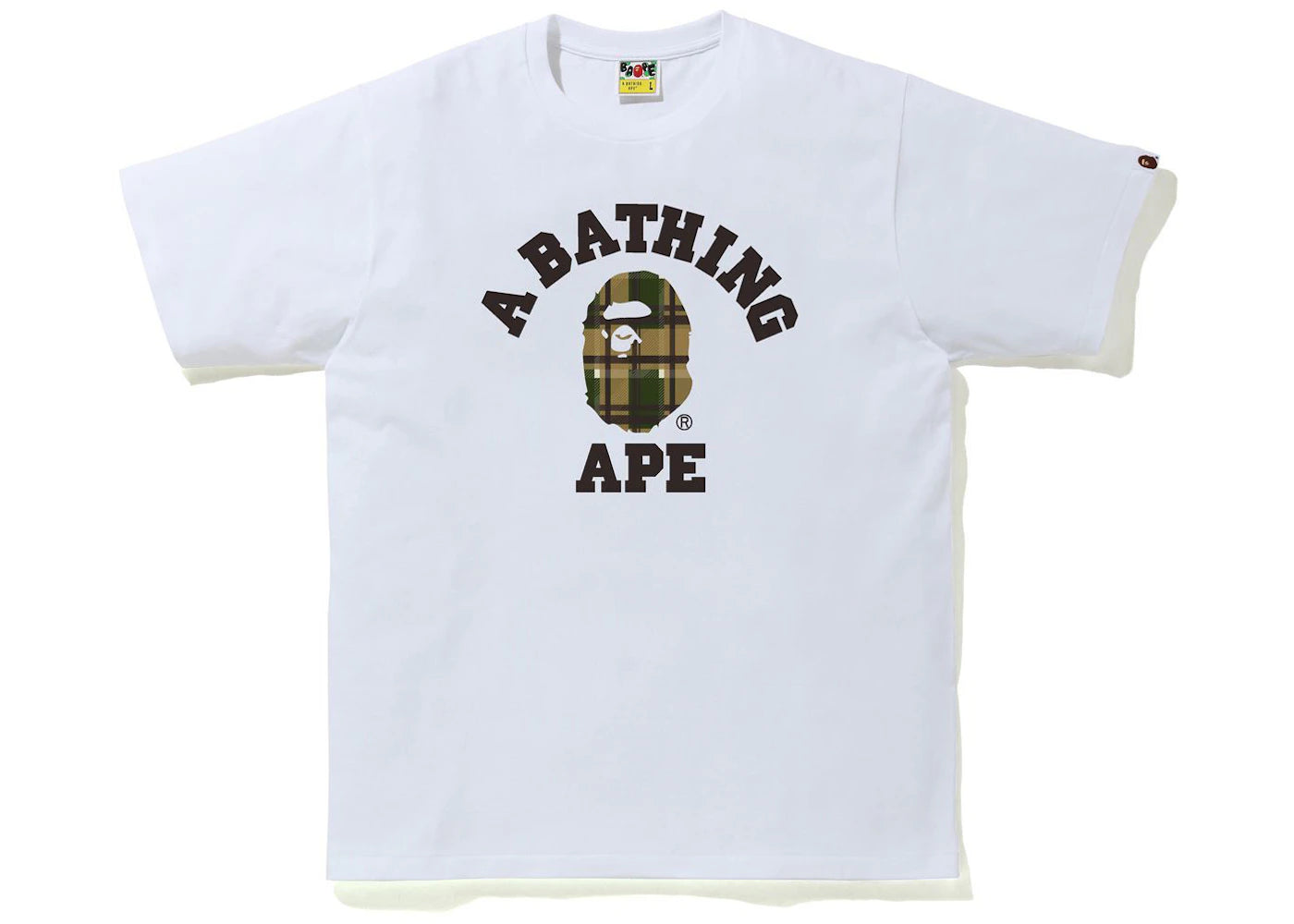 BAPE Check College Tee (FW21) White/Green