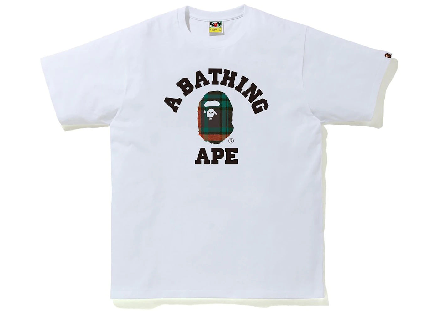 BAPE Check College Tee White/Green