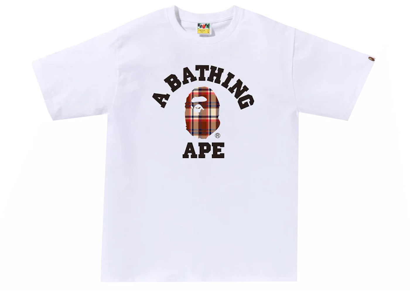 BAPE Check College Tee White