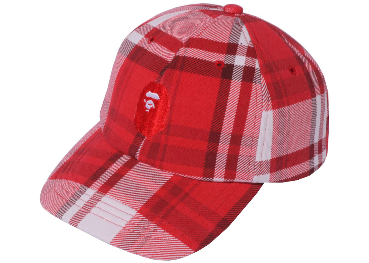 BAPE Check Gift Ape Head Cap Red