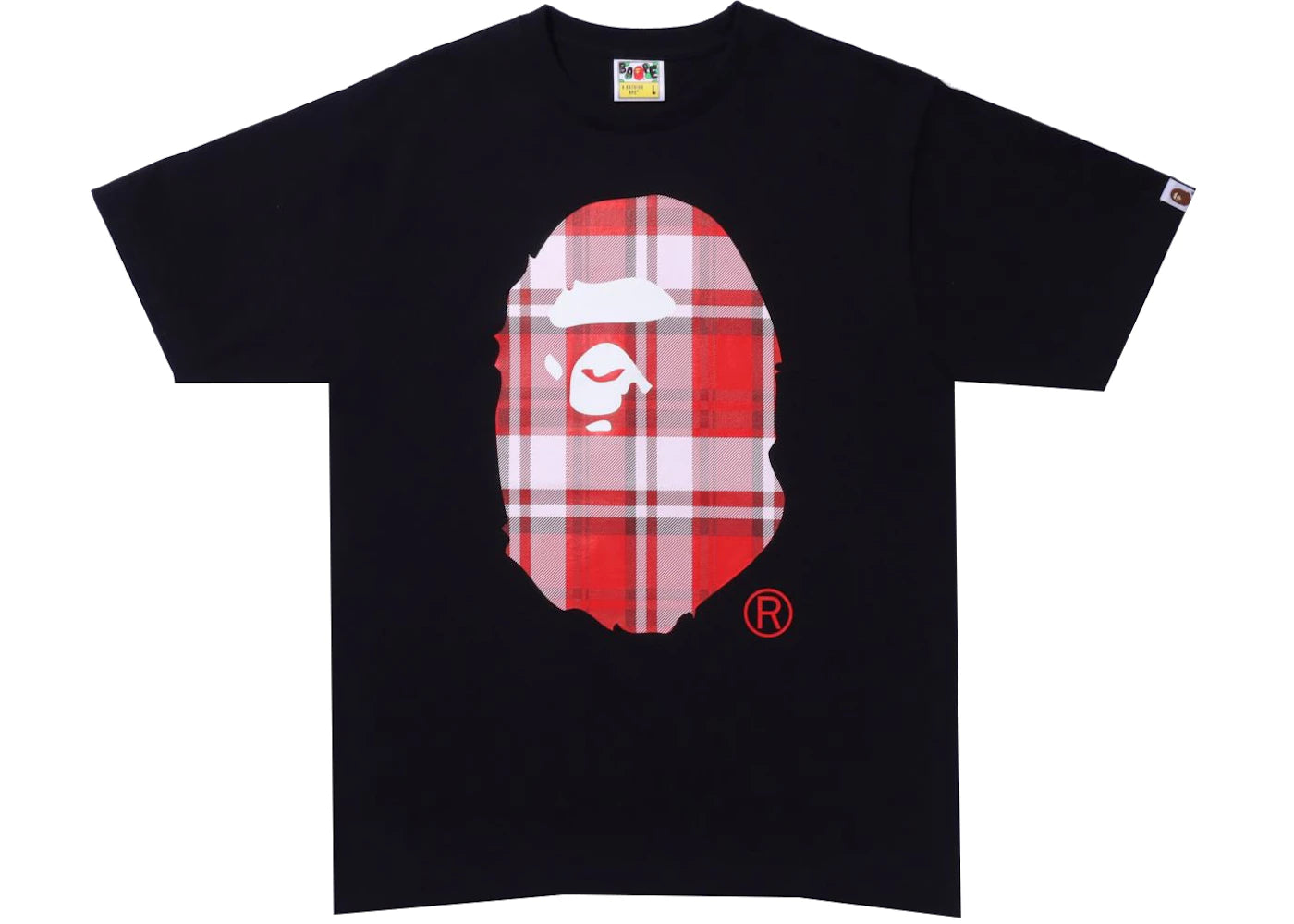 BAPE Check Gift Ape Head Tee Black