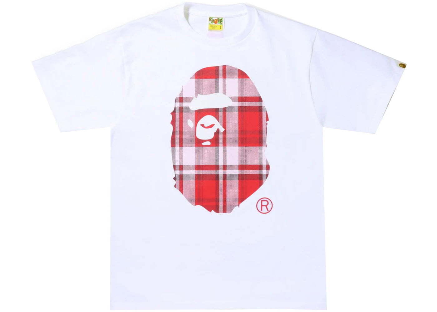 BAPE Check Gift Ape Head Tee White