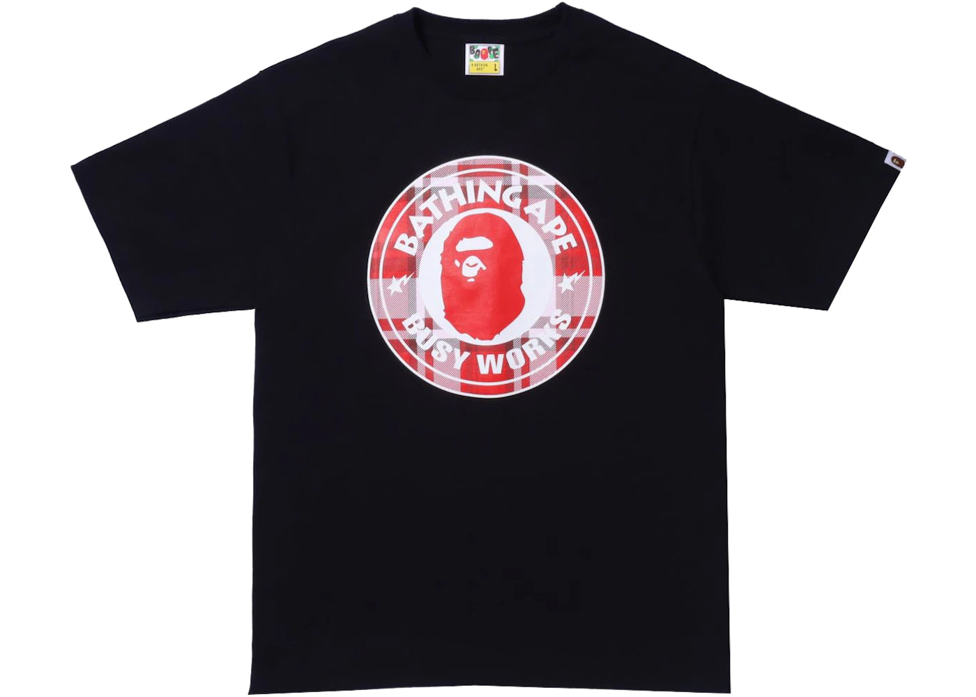 BAPE Check Gift Busy Works Tee Black