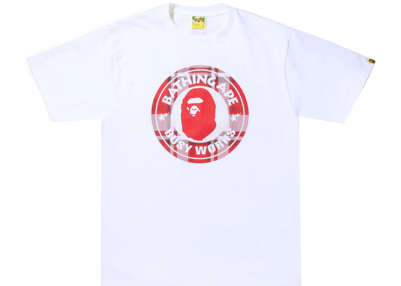 BAPE Check Gift Busy Works Tee White