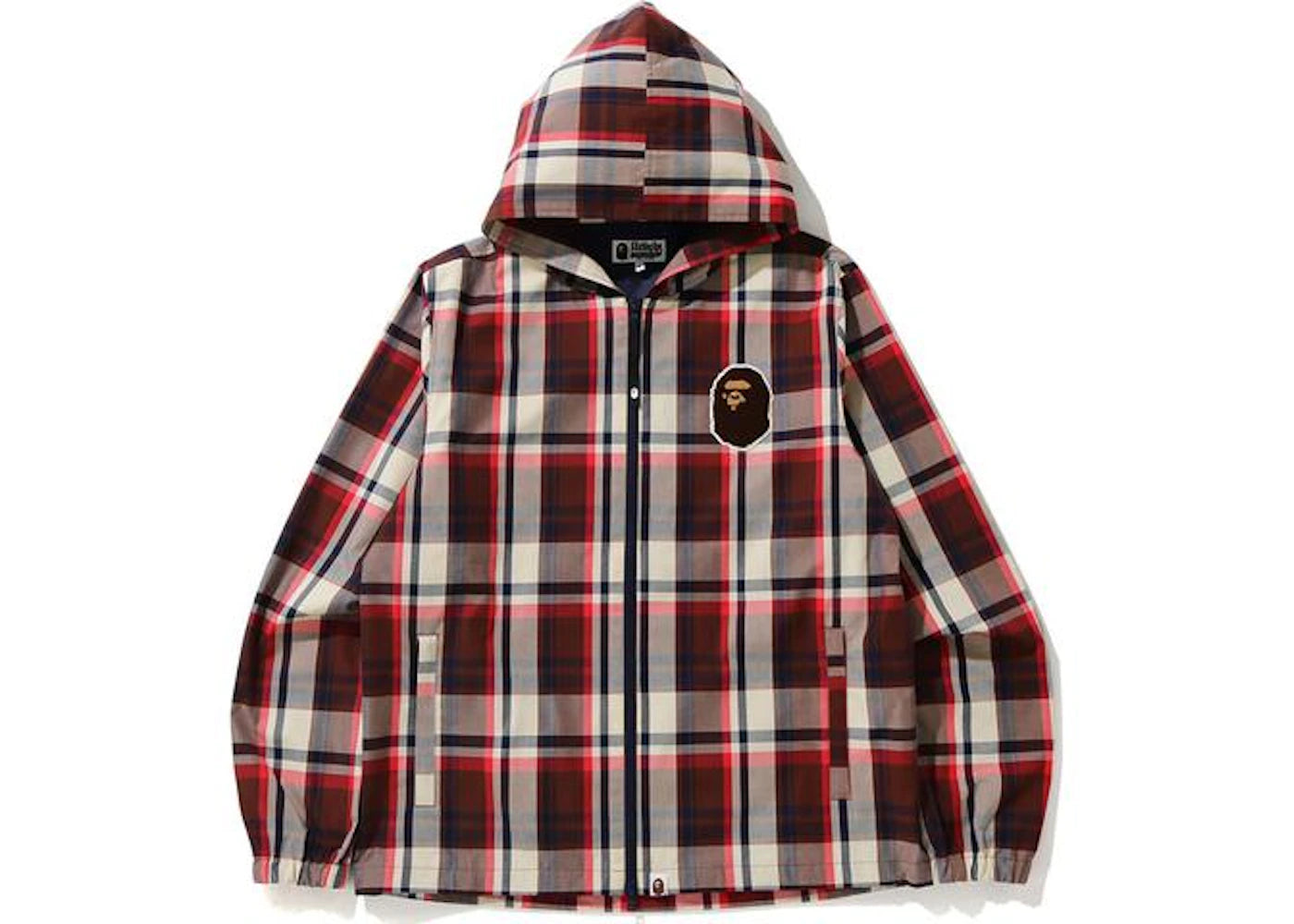 BAPE Check Hoodie Jacket Red