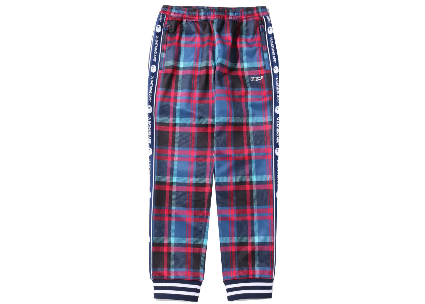 BAPE Check Jersey Pants Navy